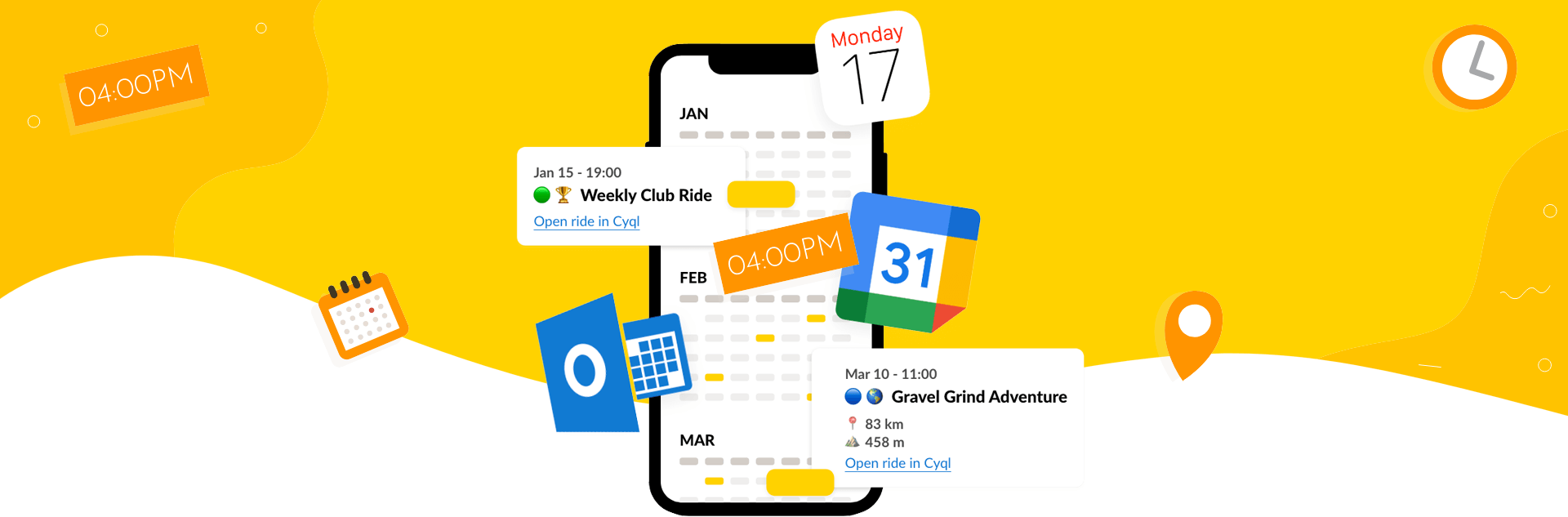 Always have your club rides in your calendar: discover the new feature in the cyql app!