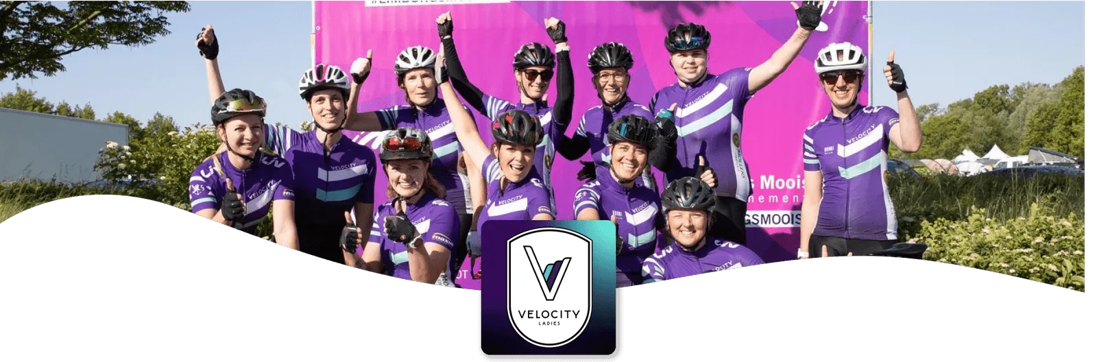 Velocity Ladies group picture and logo banner